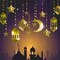 16 Pieces Islamic Gold Star Crescent Moon Lantern Ramadan Garland EID Decoration Home Happy Ramadan Mubarak Party Decor Hanging Streamer Wedding Backdrop Banner Aladdin Birthday Party Supplies